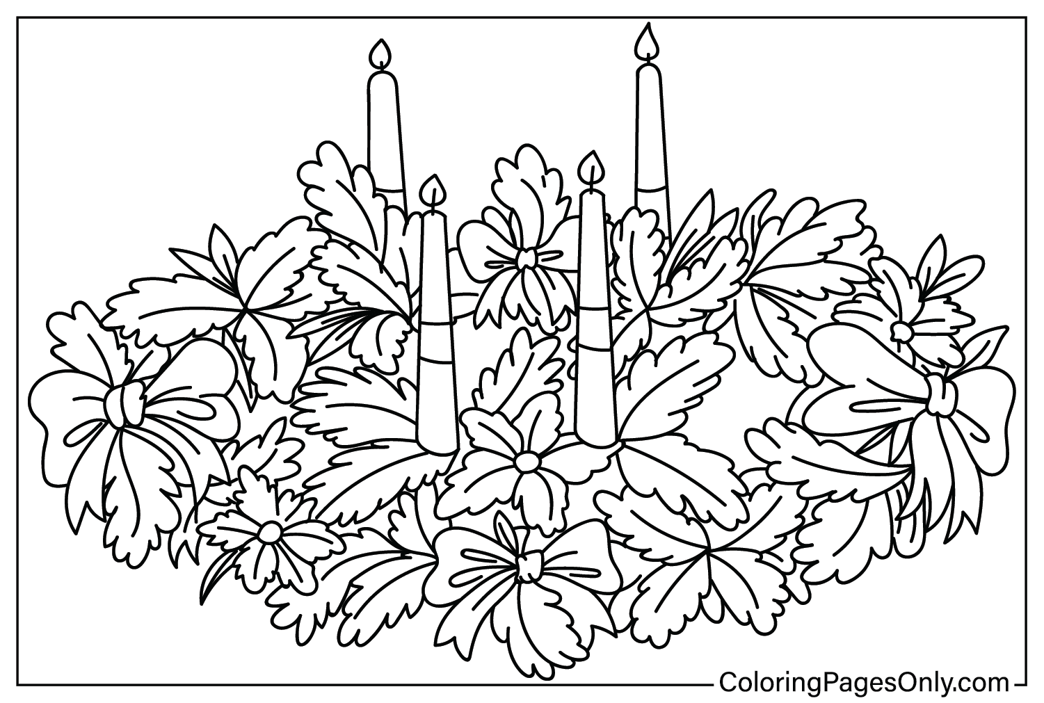 Advent Wreath Coloring Sheet from Advent Wreath