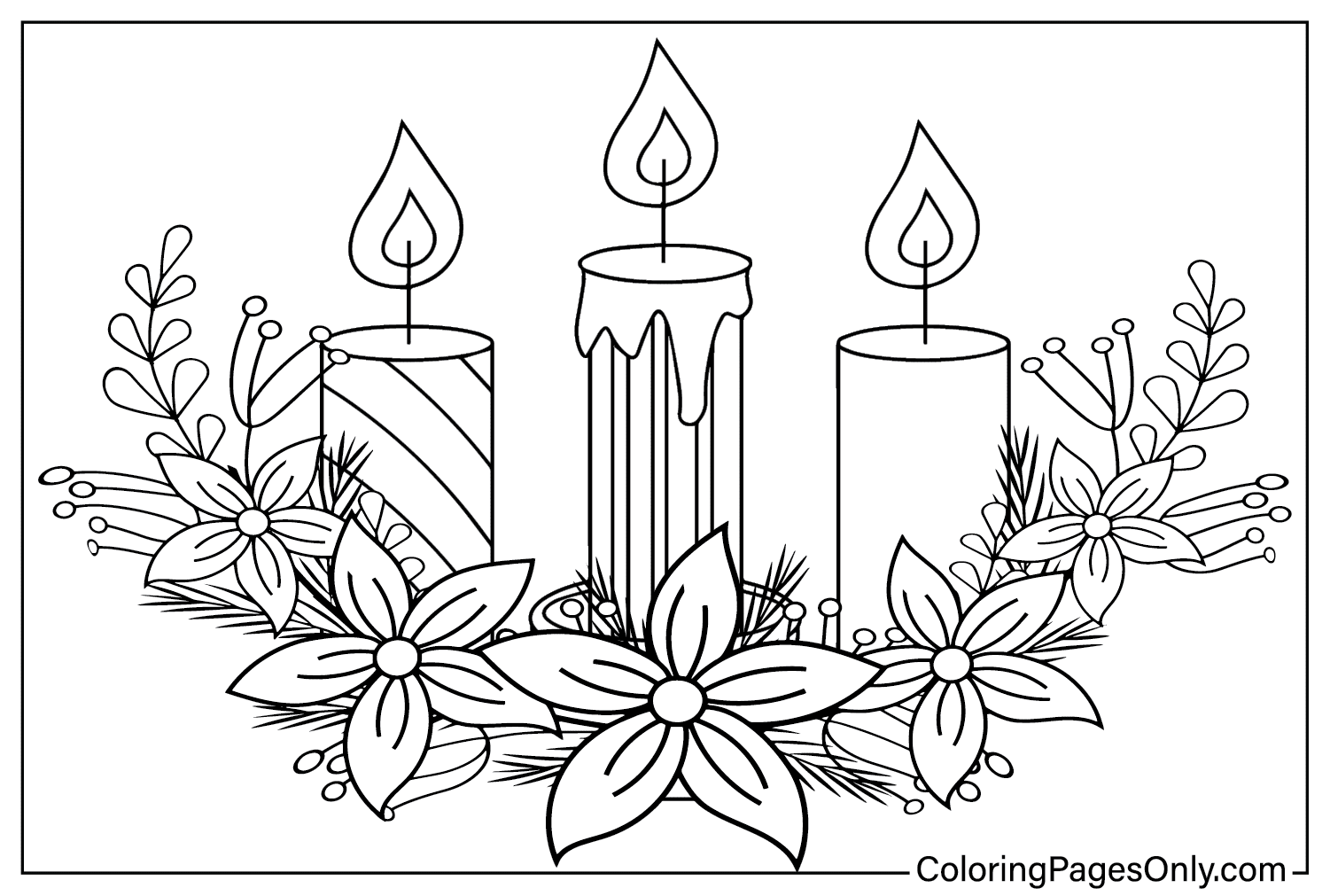 Advent Wreath Free Coloring Page from Advent Wreath