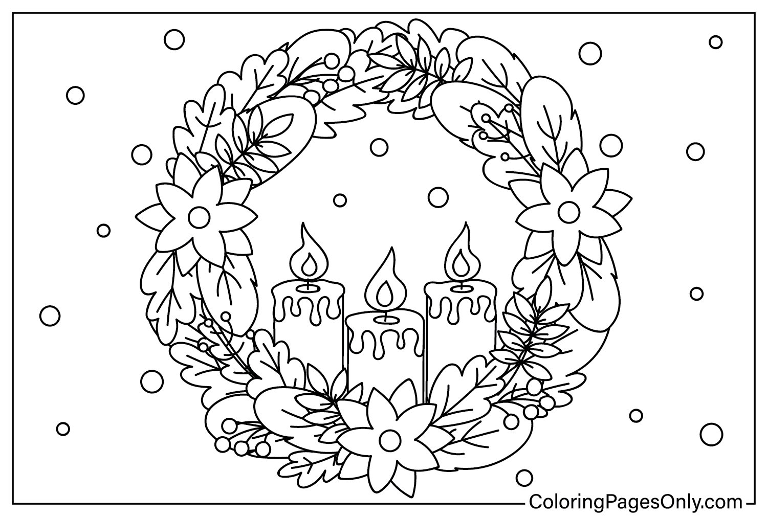 Advent Wreath Free Printable Coloring Page from Advent Wreath