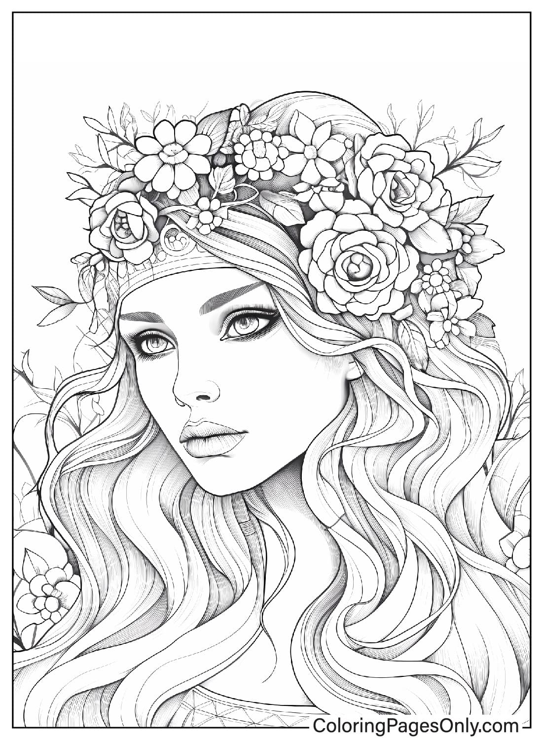 Aesthetic Drawing Coloring Page Free