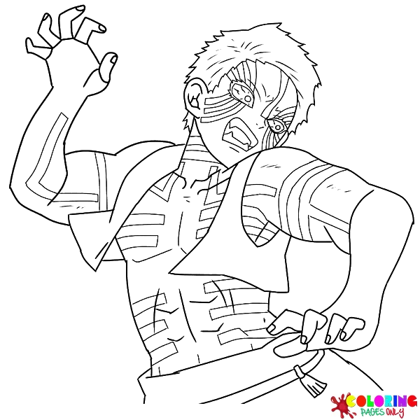 Akaza Coloring Pages