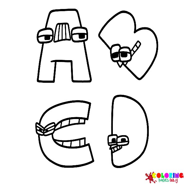 Páginas para colorir do conhecimento do alfabeto