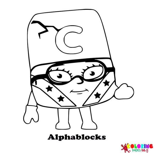 Alphablocks para colorir