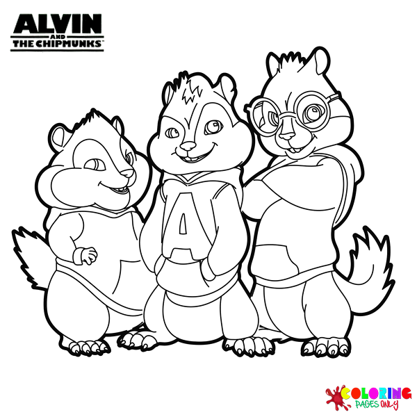 Alvin e os Esquilos para colorir