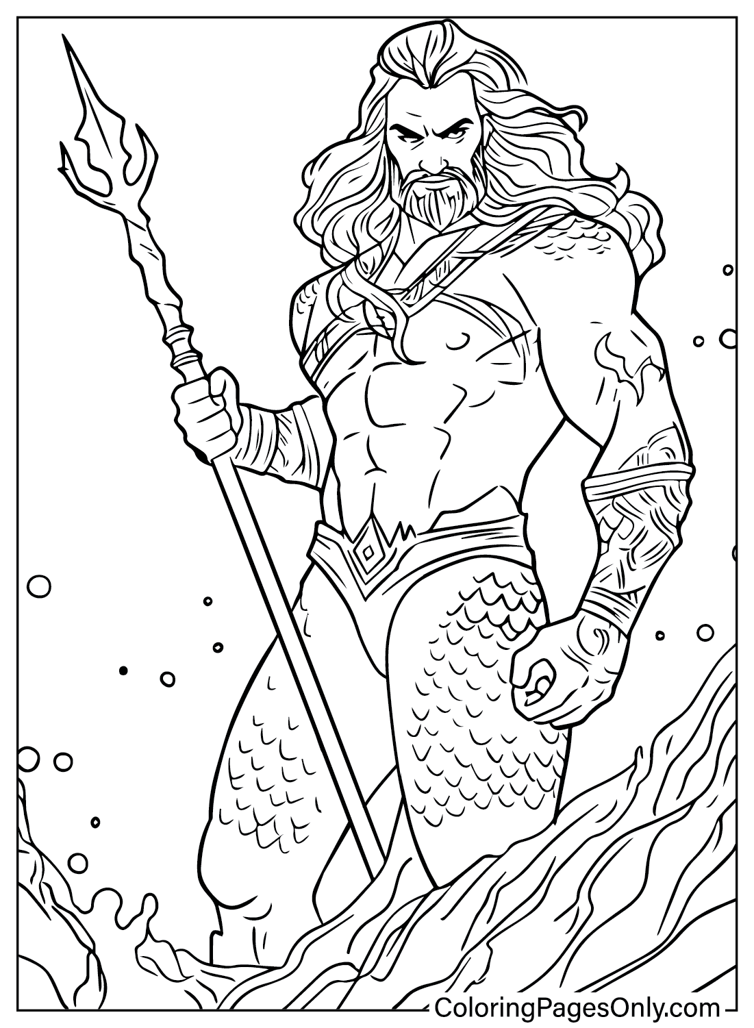 Folha de colorir Aquaman para crianças de Aquaman