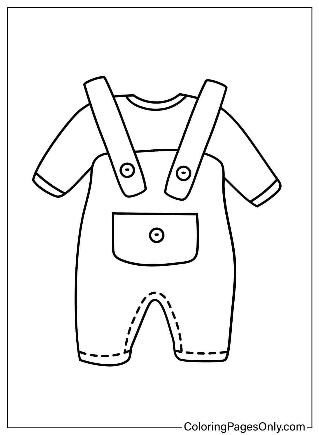婴儿服装着色页为儿童从婴儿服装