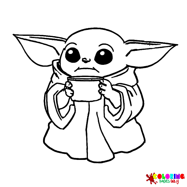 Desenhos para colorir do bebê Yoda