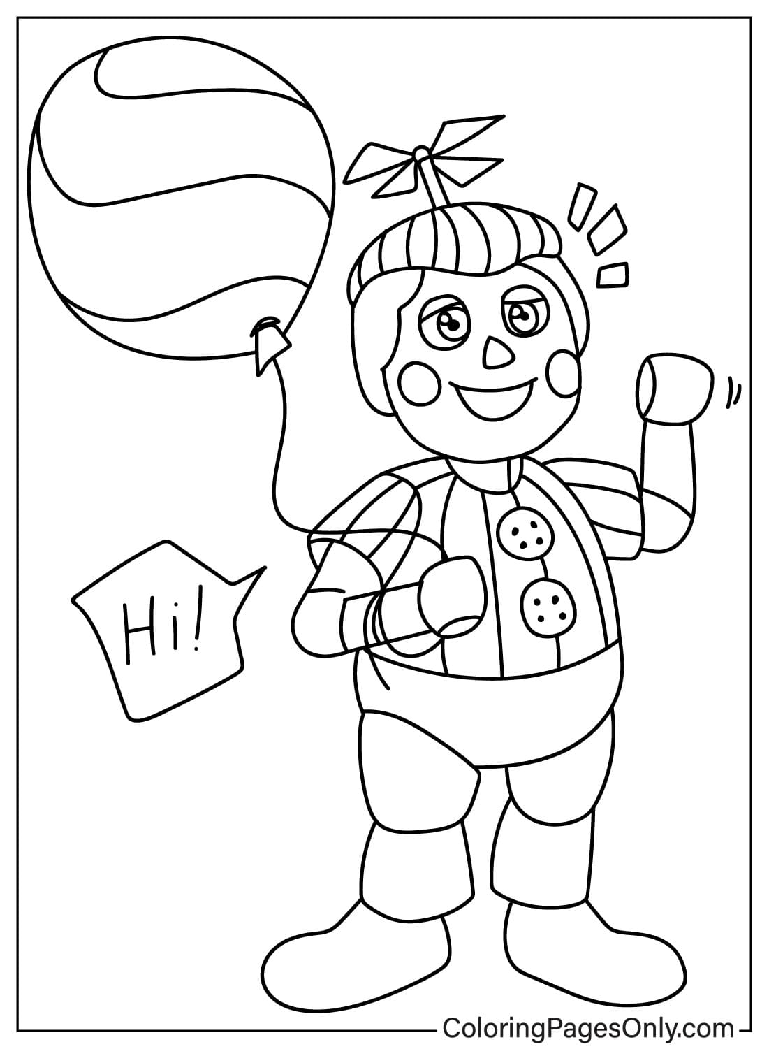 Pagina da colorare di Balloon Boy gratis da Balloon Boy