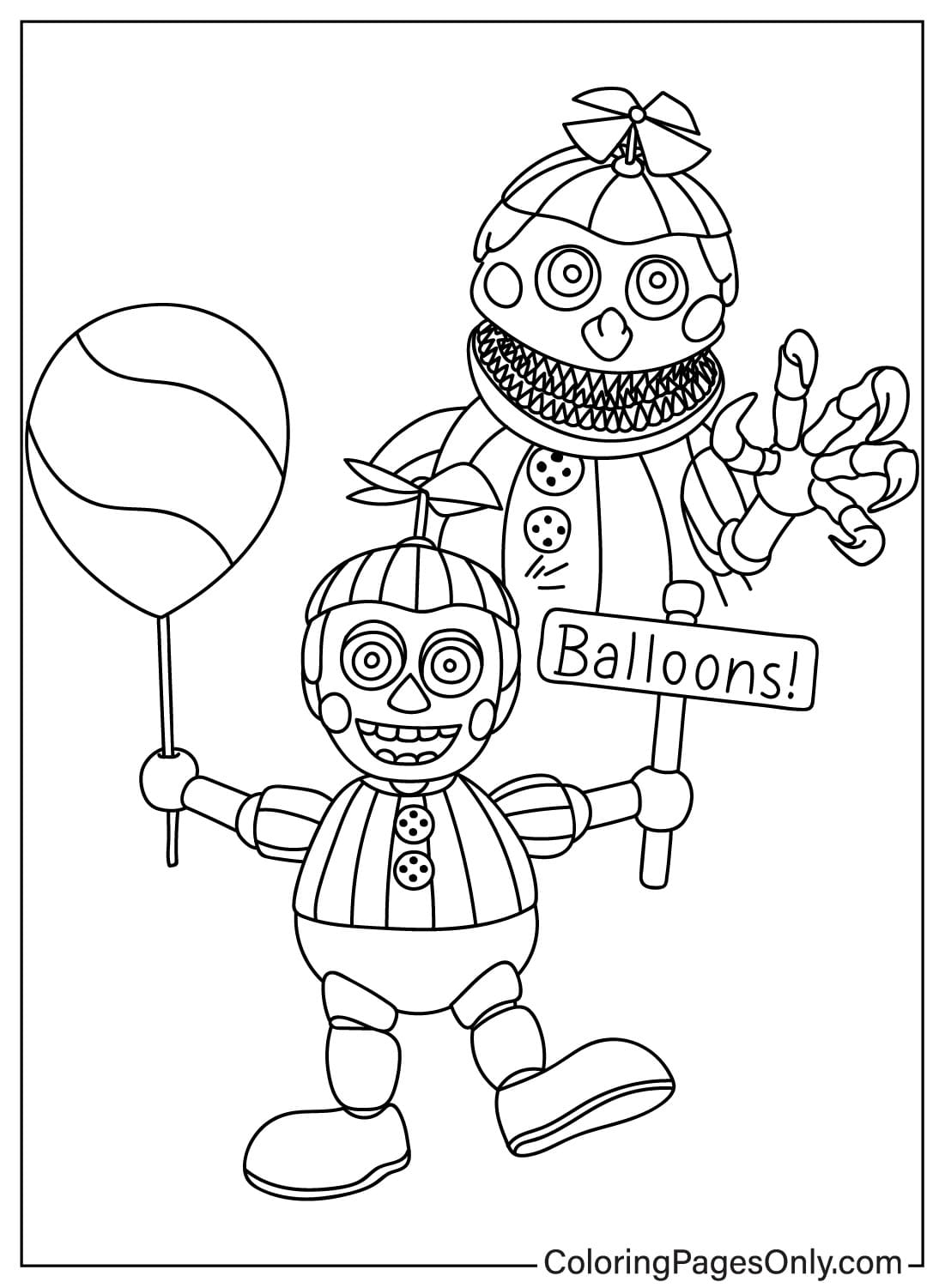 Balloon Boy Pagina da colorare gratuita di Balloon Boy