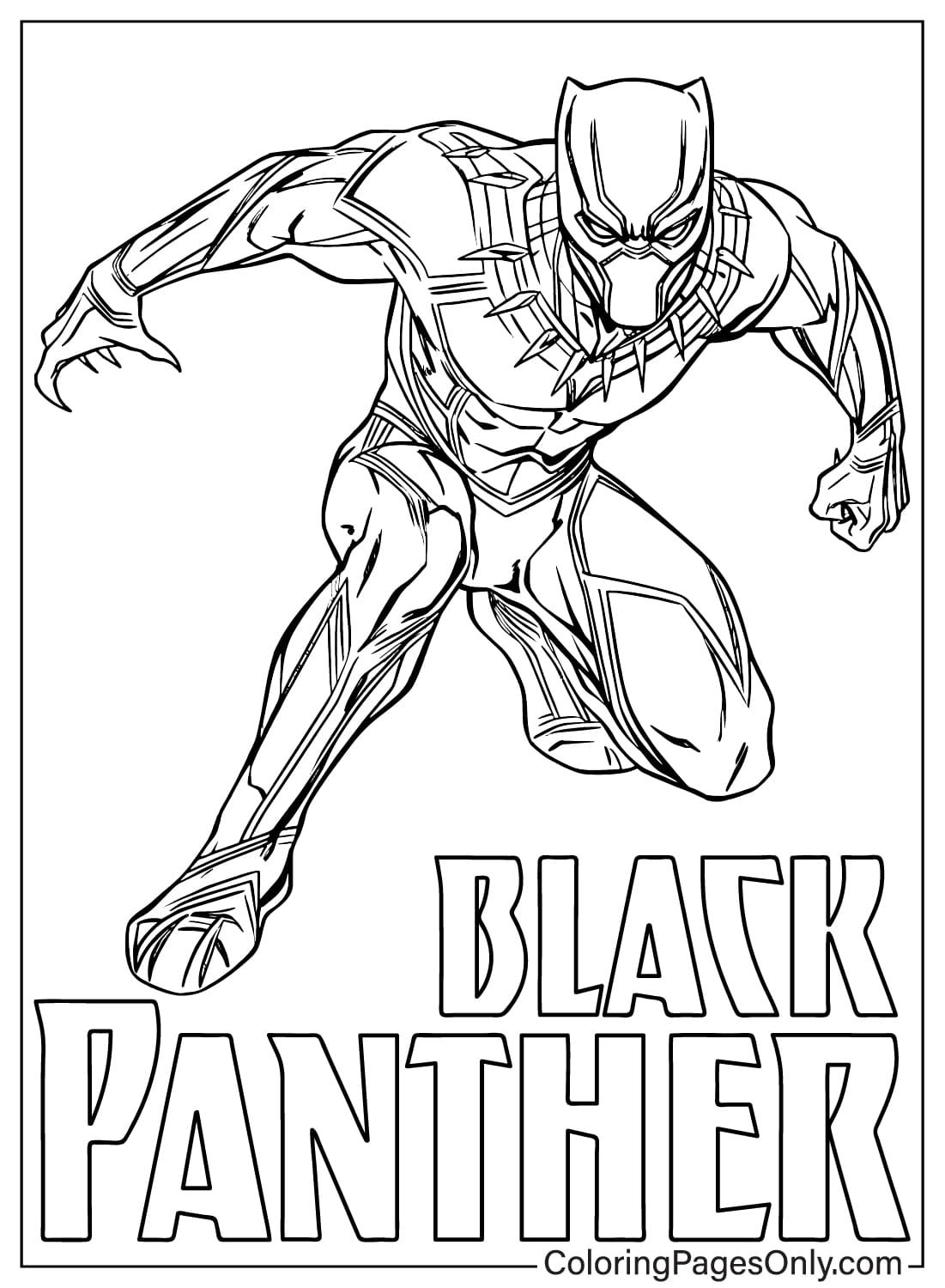 Black Panther Coloring Page Free Printable