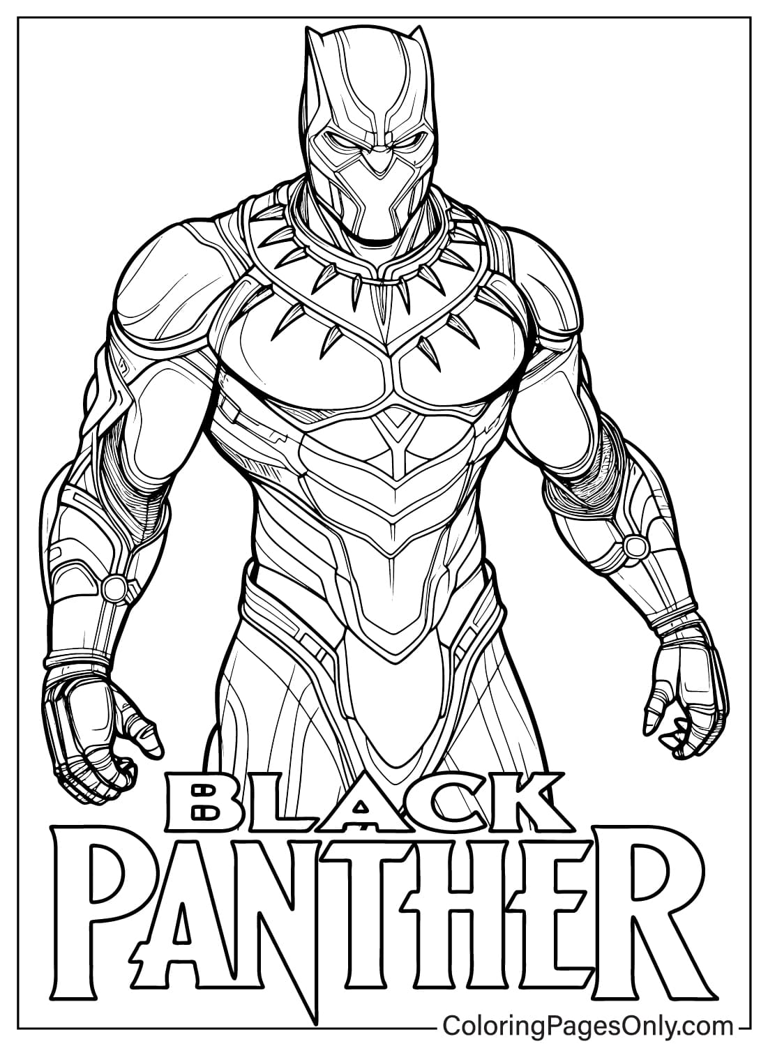 Black Panther kleurplaat Gratis van Black Panther
