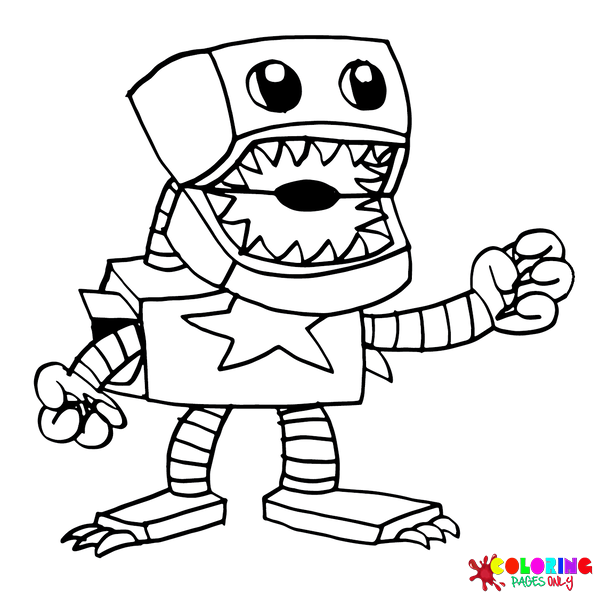 Coloring page Project Playtime : Boxy Boo being joyful. 74