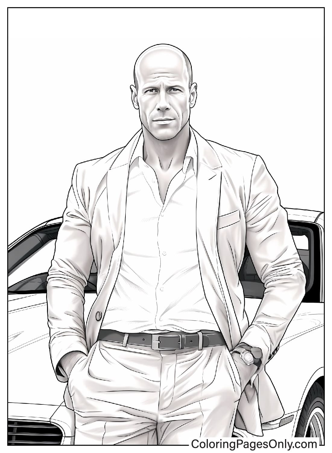 Bruce Willis Color Page - Free Printable Coloring Pages