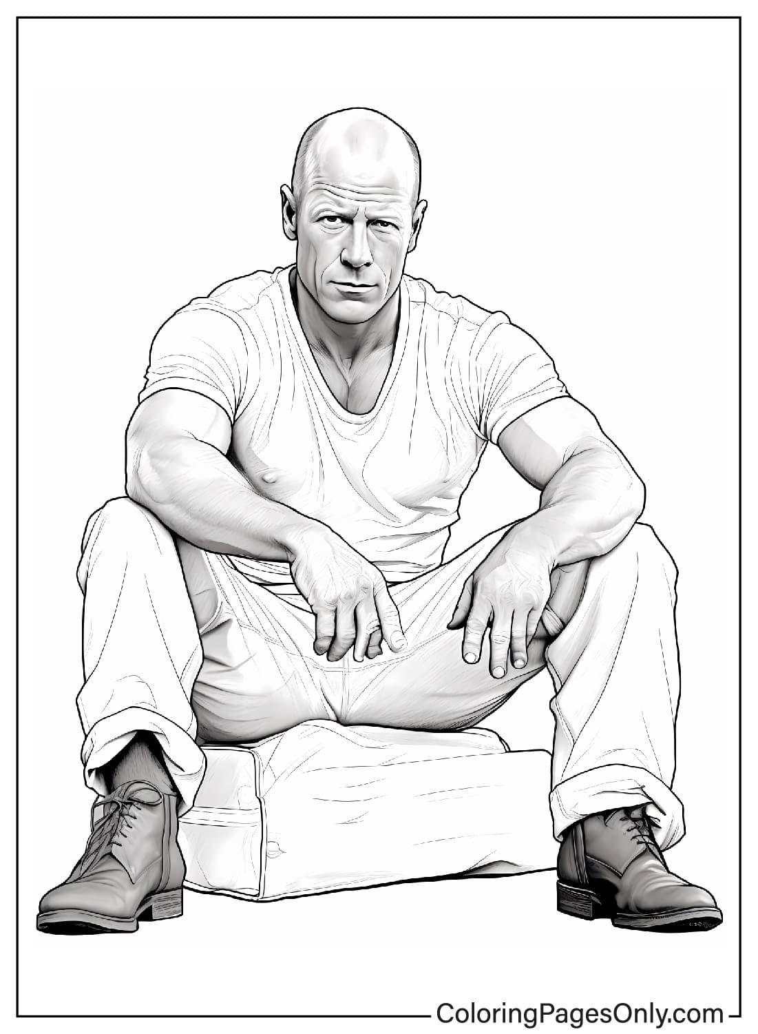Dibujo para colorear de Bruce Willis para imprimir de Bruce Willis