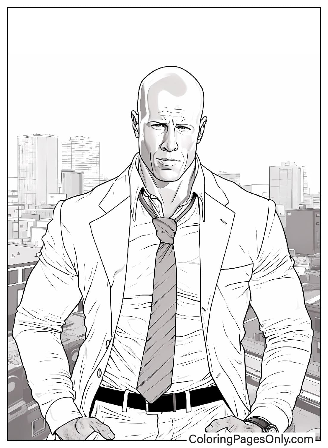 Dibujos para colorear de Bruce Willis para descargar de Bruce Willis