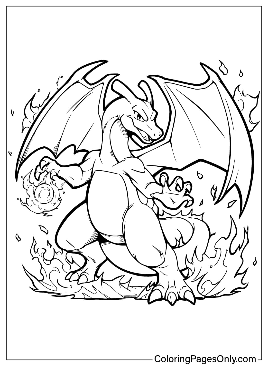 Charizard Coloring Page Free