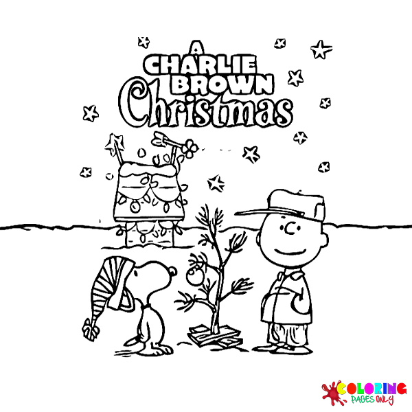 Charlie Brown Kerst Kleurplaten