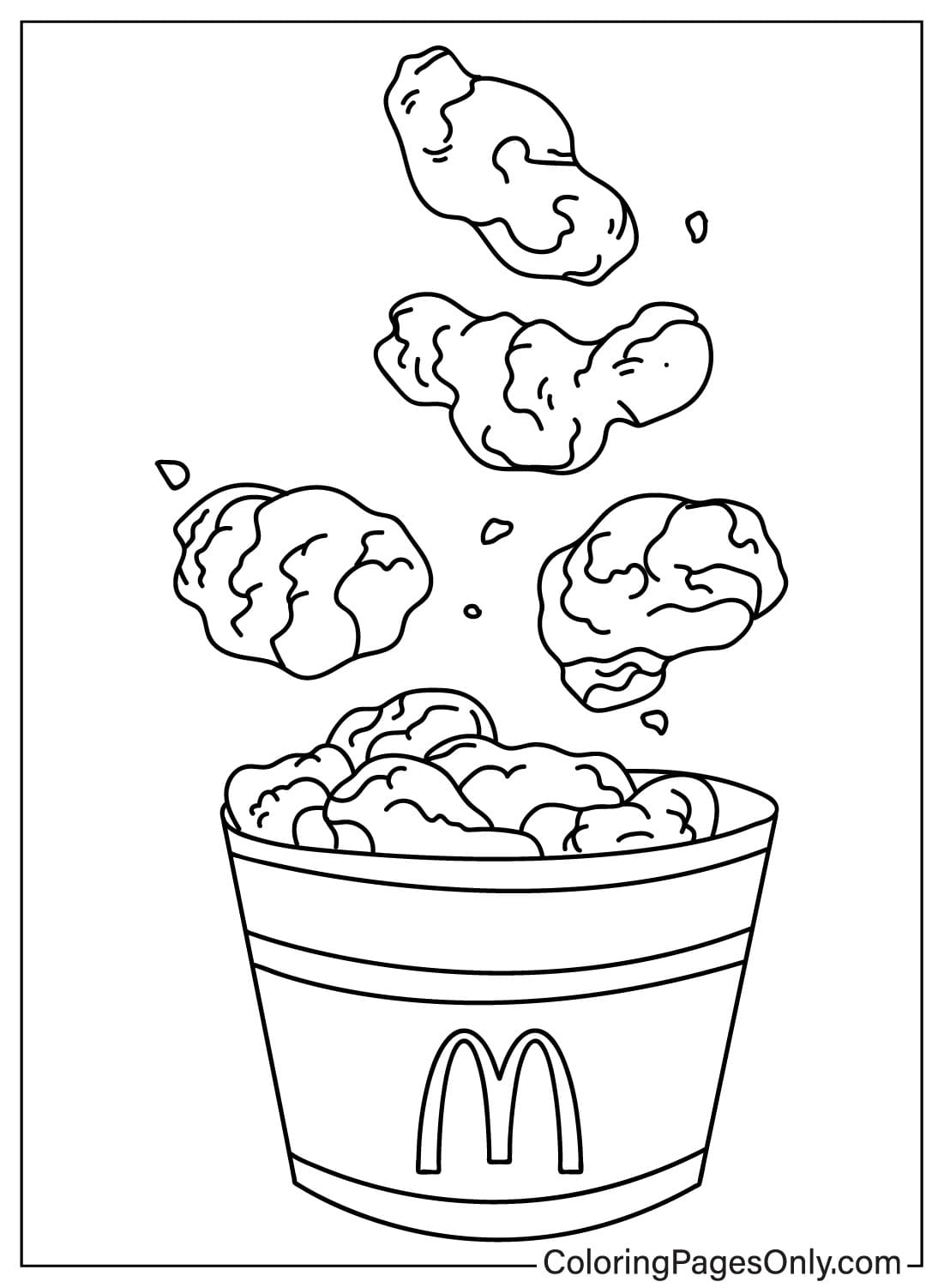 Página para colorir de frango McDonalds do McDonald's
