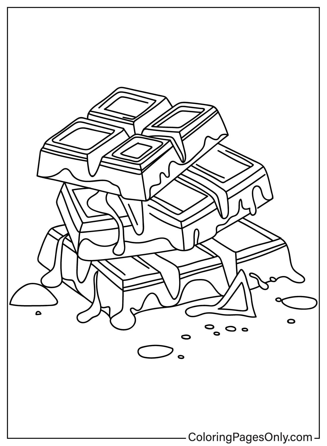Chocolate Coloring Page Free from Chocolate