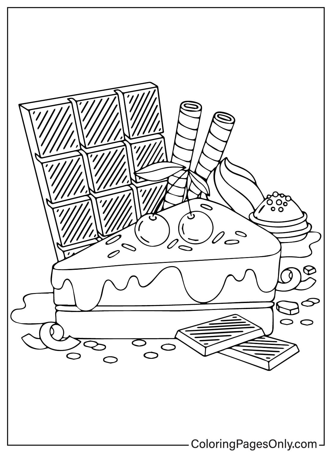 Chocolate Coloring Pages to Printable from Chocolate