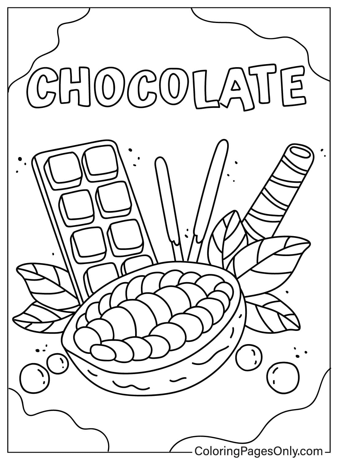 Раскраска Шоколадный рисунок из шоколада