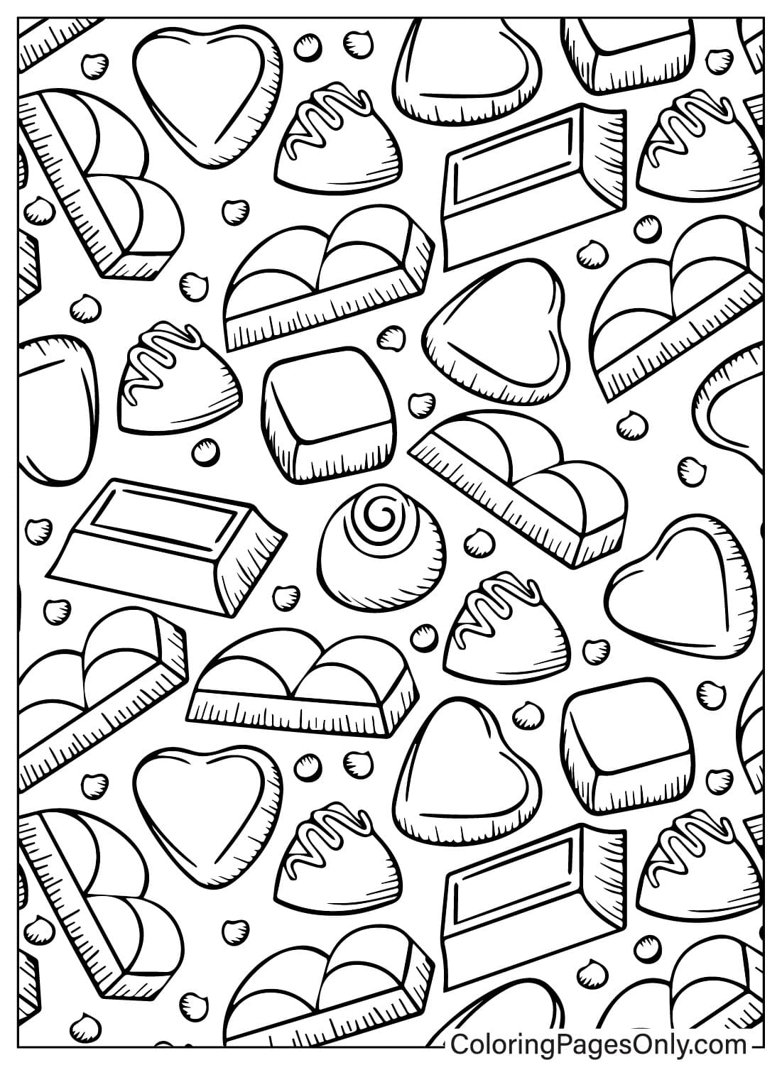 Chocolate Pattern Coloring Page from Chocolate
