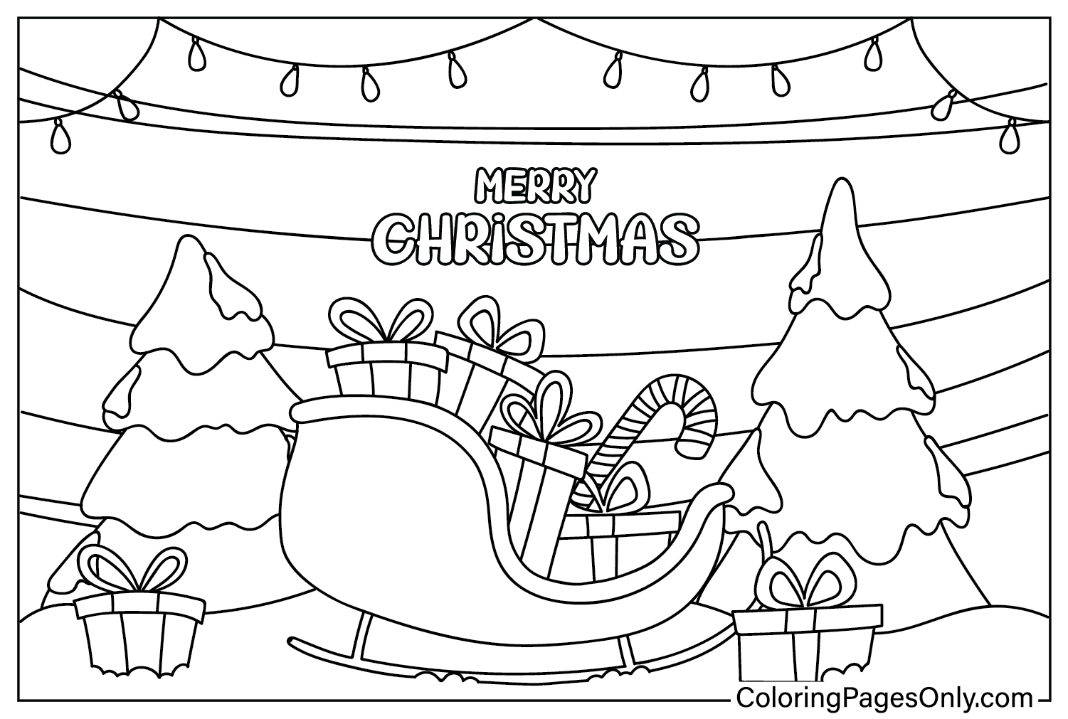 Christmas Background Coloring Page from Christmas Wallpaper