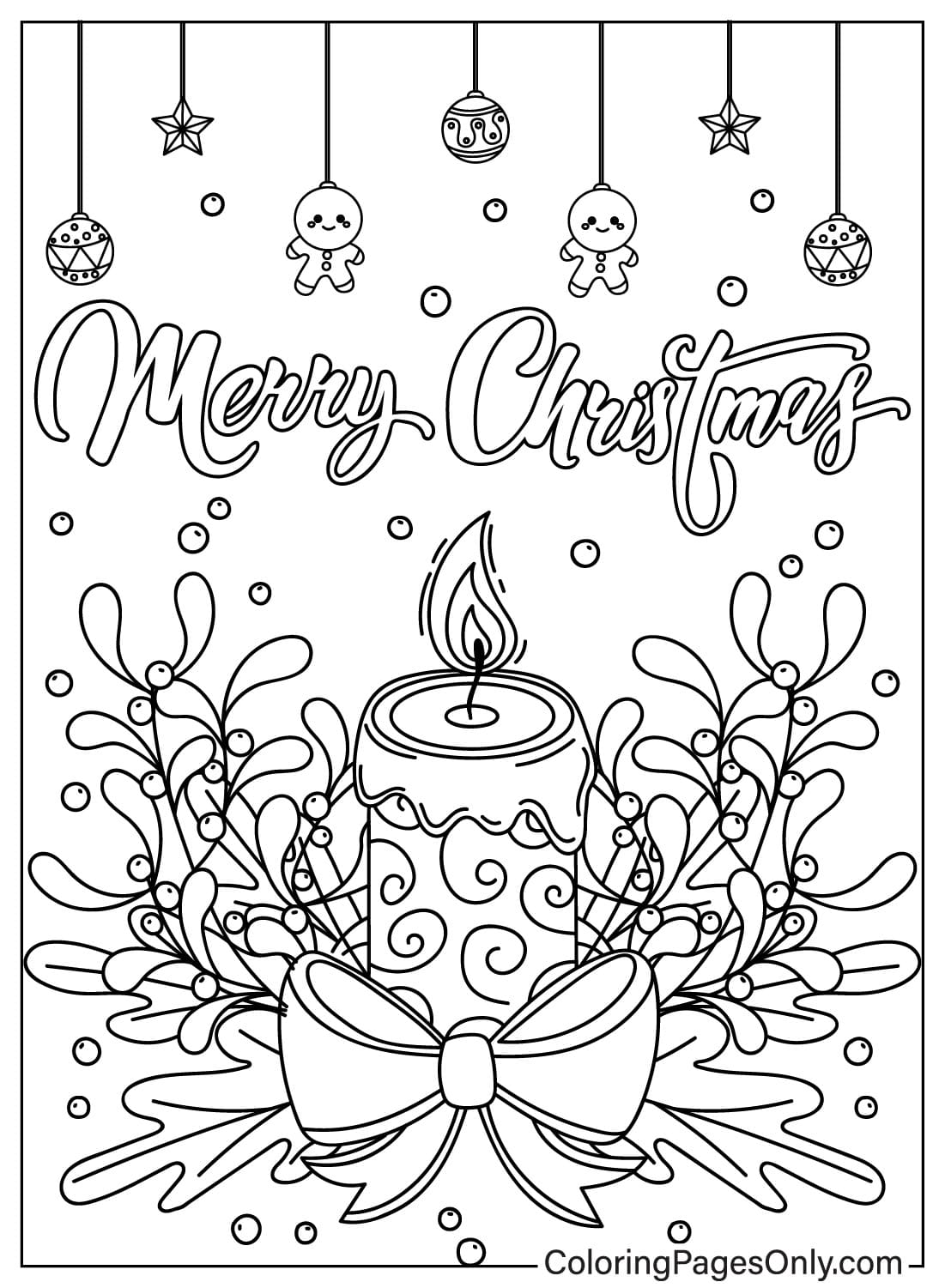 Página colorida de velas de Natal from Christmas Candles
