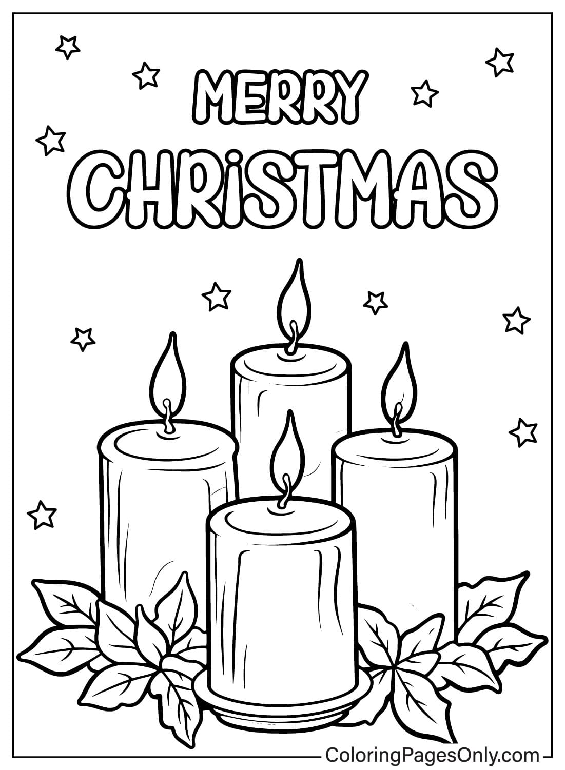 Folha para colorir de velas de Natal para crianças from Christmas Candles
