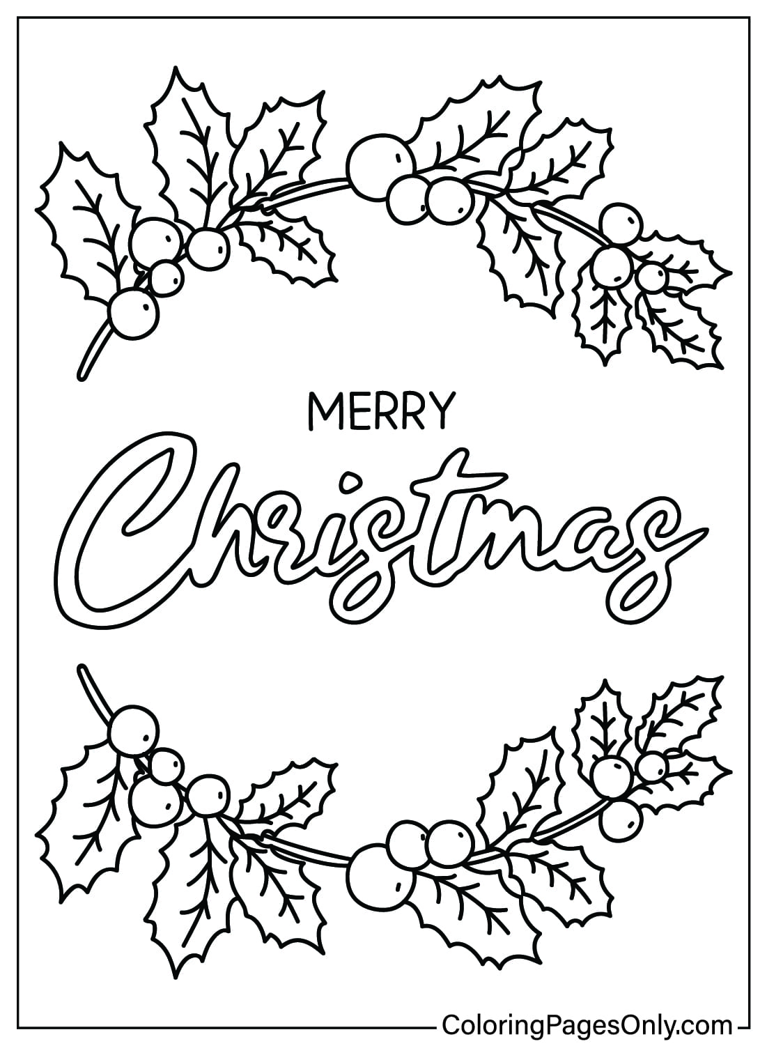 ورقة تلوين هولي عيد الميلاد من هولي عيد الميلاد
