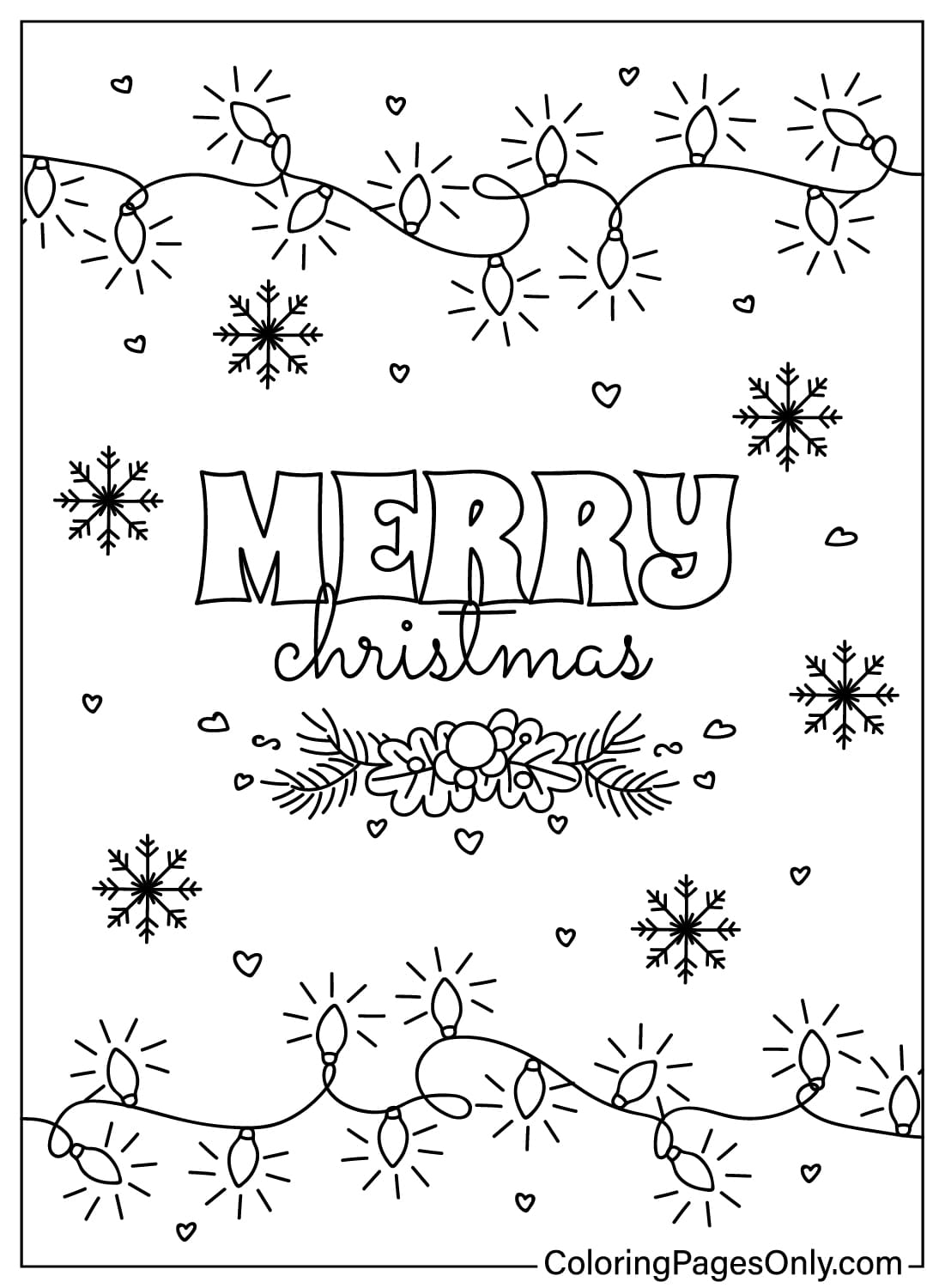 Kerstverlichting kleurplaat Gratis printbaar vanuit Christmas Lights