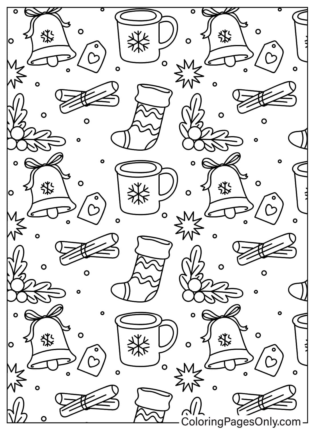 Página para colorear de patrones navideños PDF de Patrón navideño