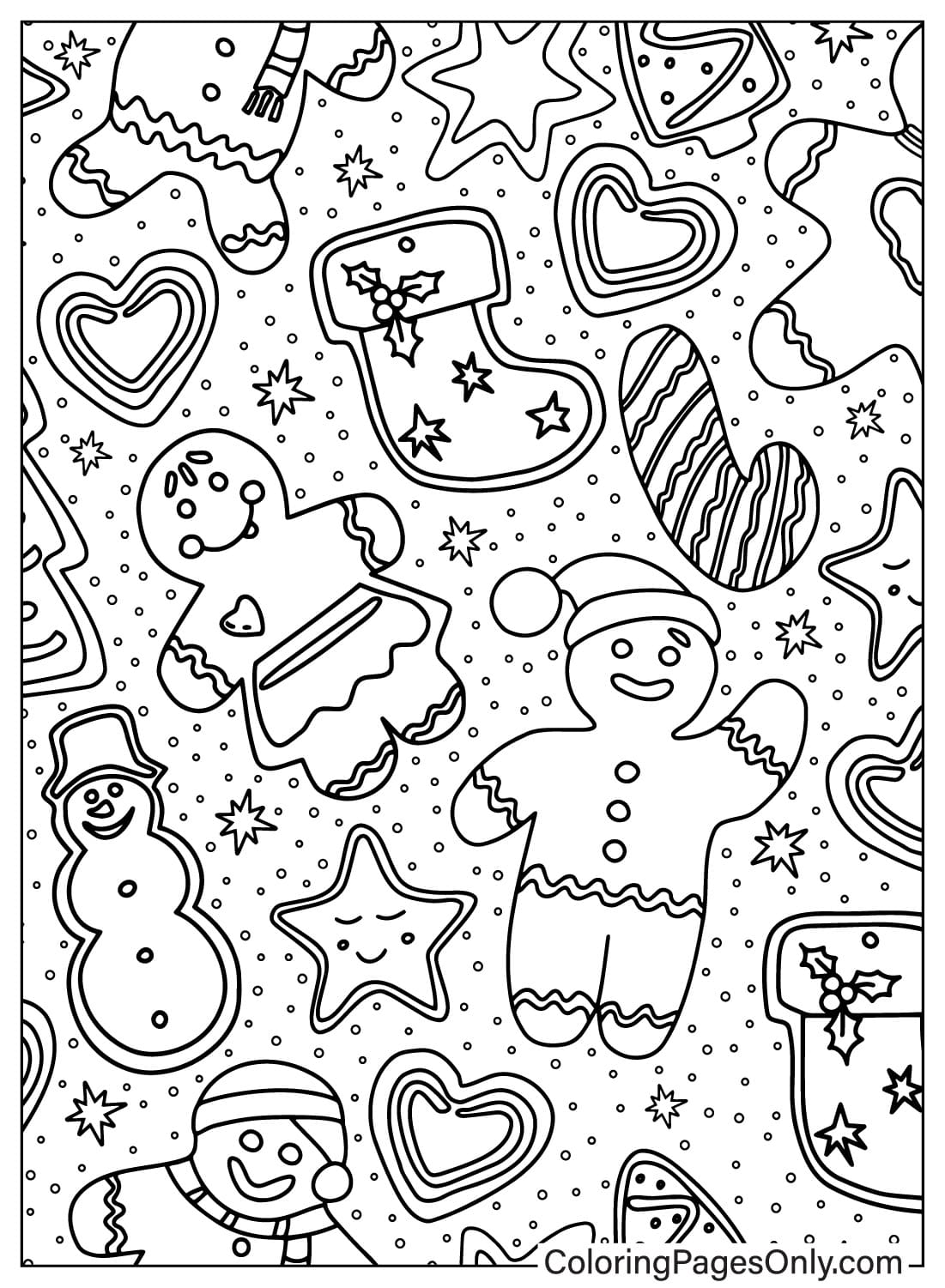 Christmas Pattern Coloring Page to Print from Christmas Pattern