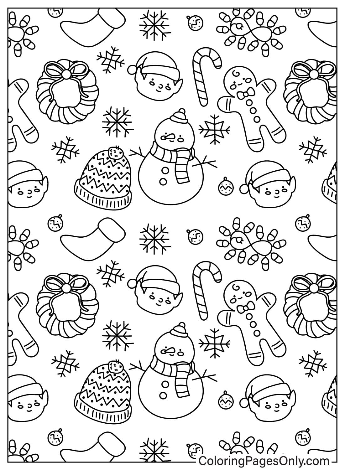 20 Christmas Pattern Coloring Pages Free Printable PDF Online Coloring