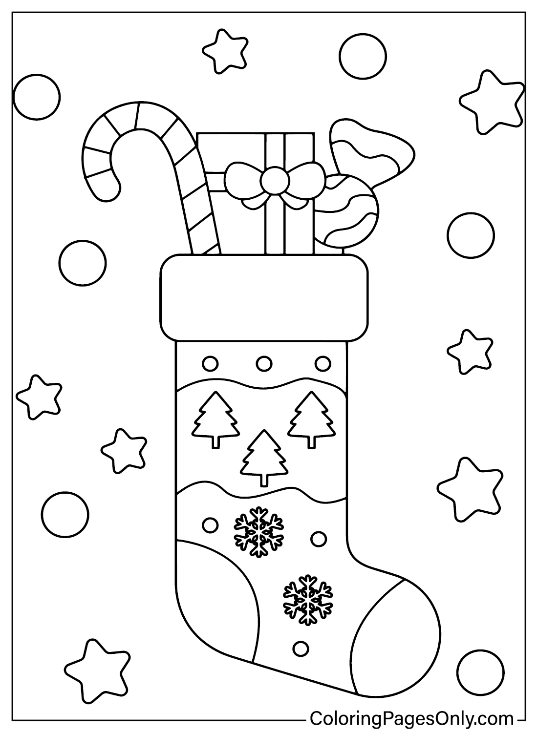 Calze di Natale da colorare PDF da Calze di Natale
