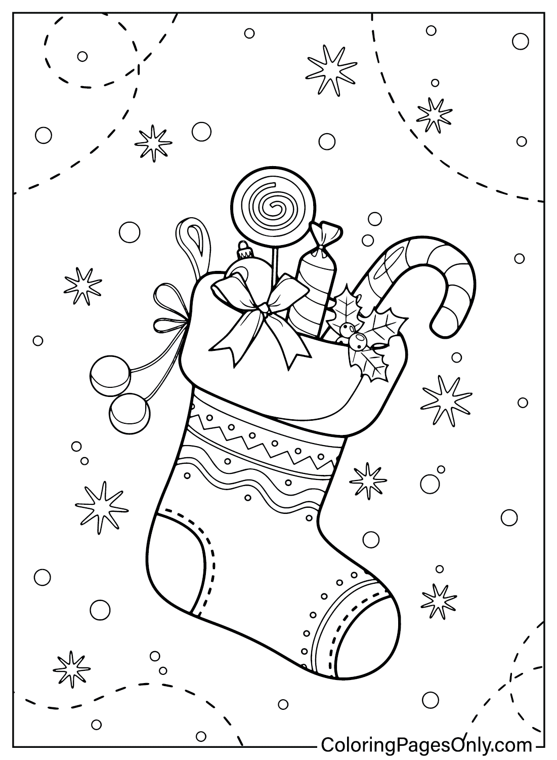 Folha para colorir de meias de Natal para crianças from Christmas Stockings