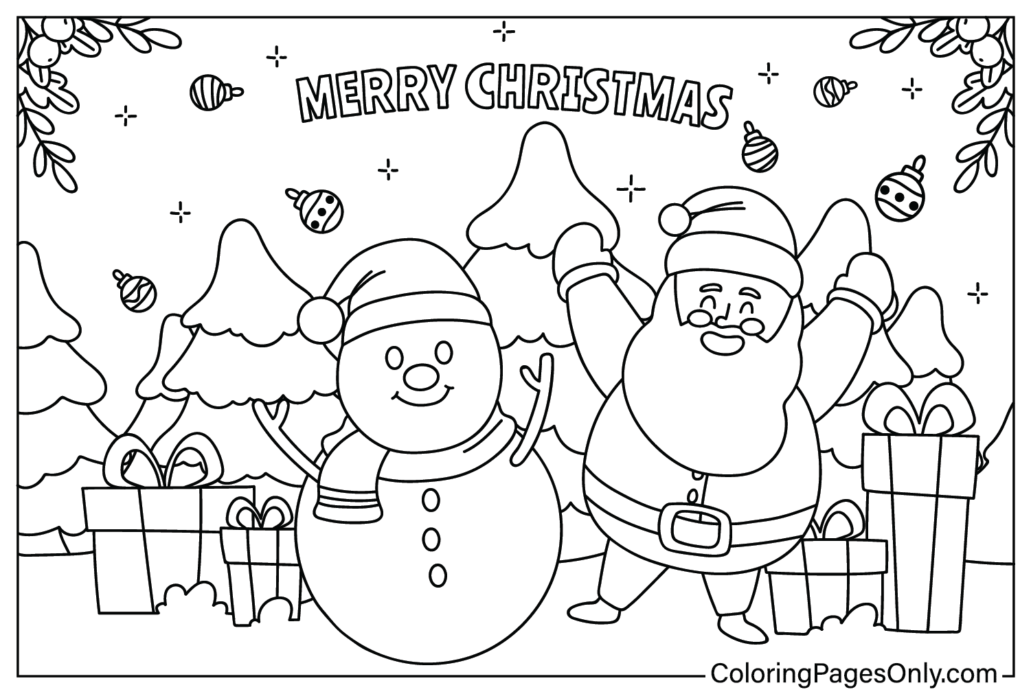 Christmas Wallpaper Coloring Page Free Printable from Christmas Wallpaper
