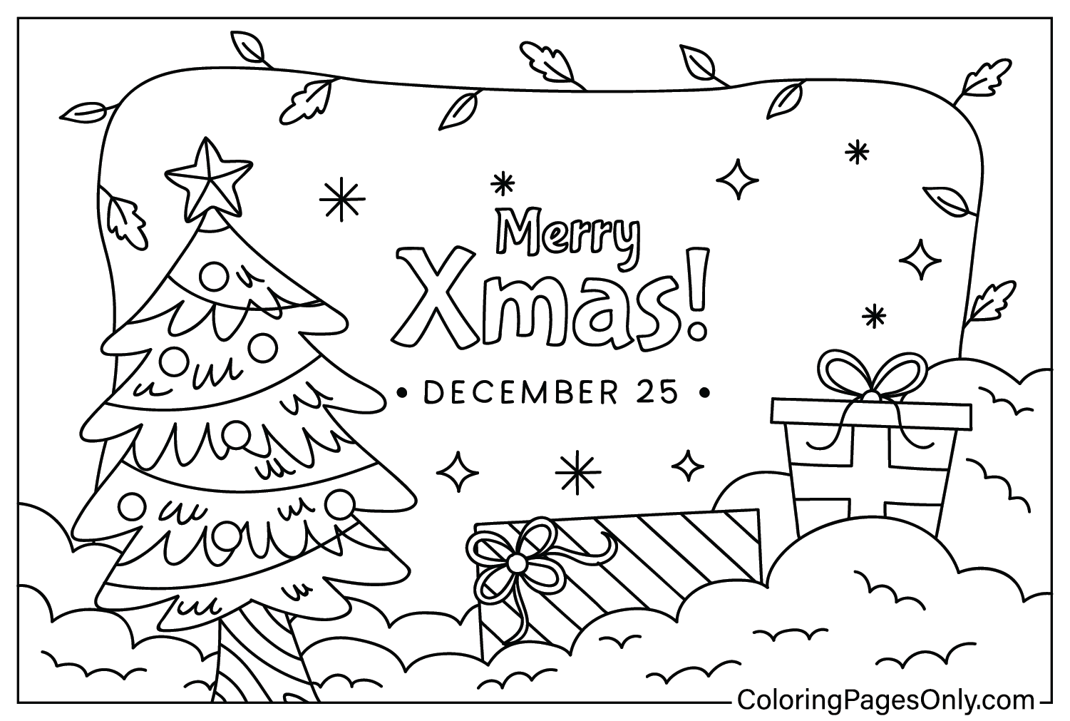 Рождественские обои Раскраски для печати из рождественских обоев