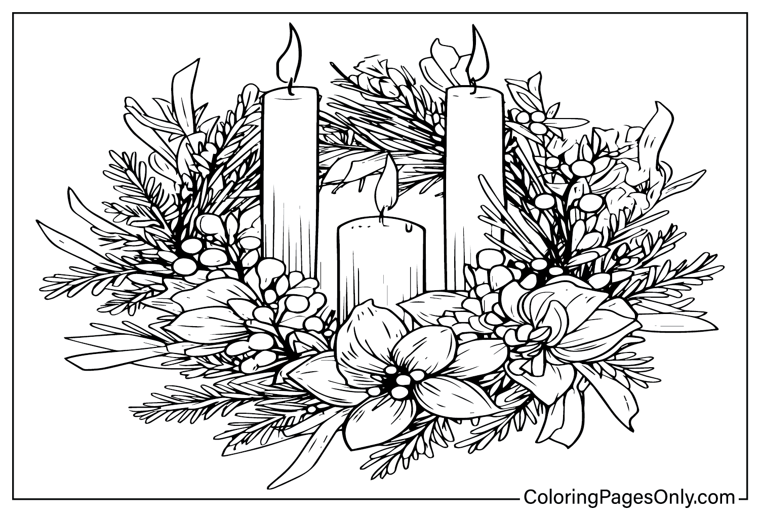 Coloring Page Advent Wreath from Advent Wreath