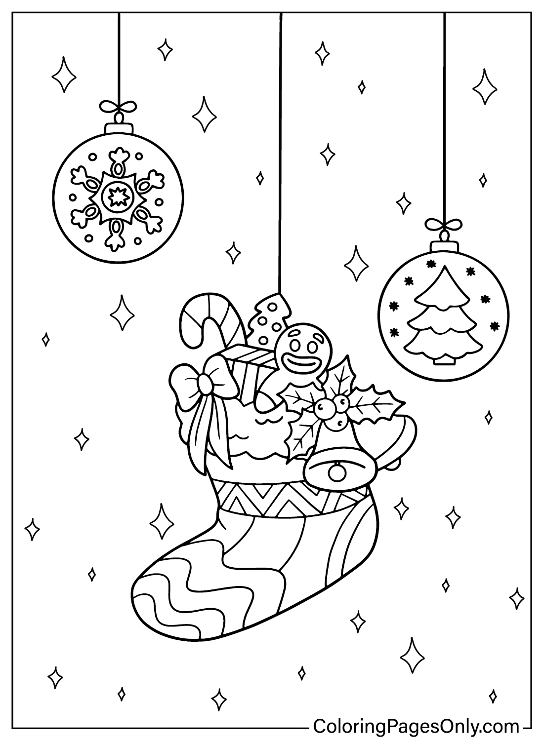 Coloring Page Christmas Stockings from Christmas Stockings