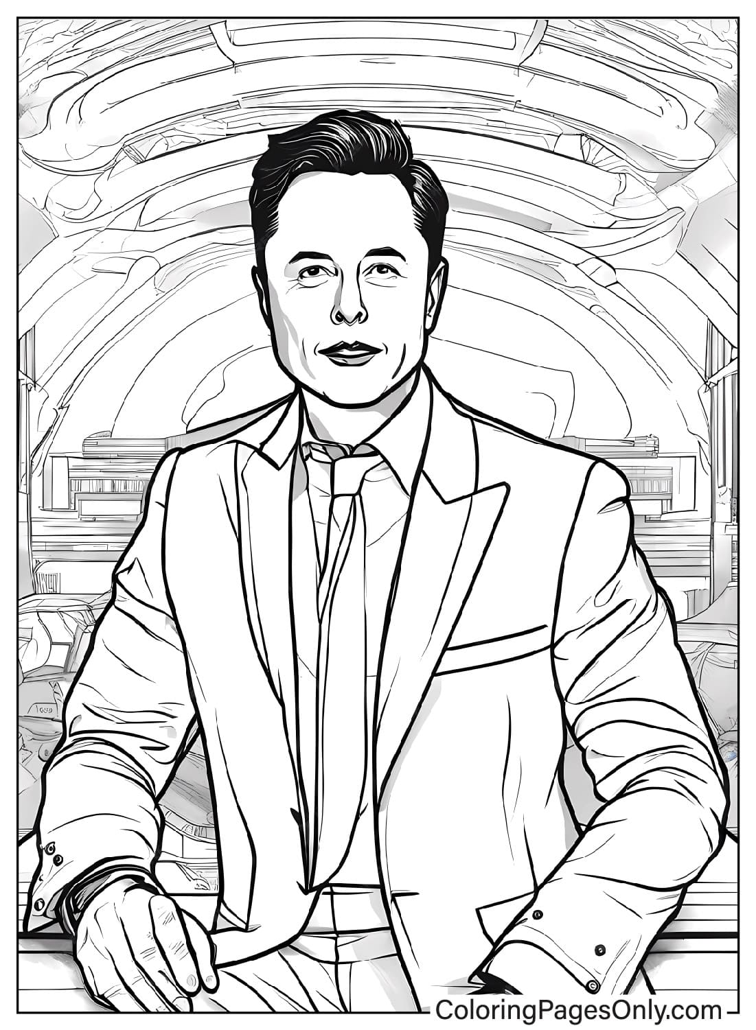 Desenho para colorir Elon Musk grátis de Elon Musk