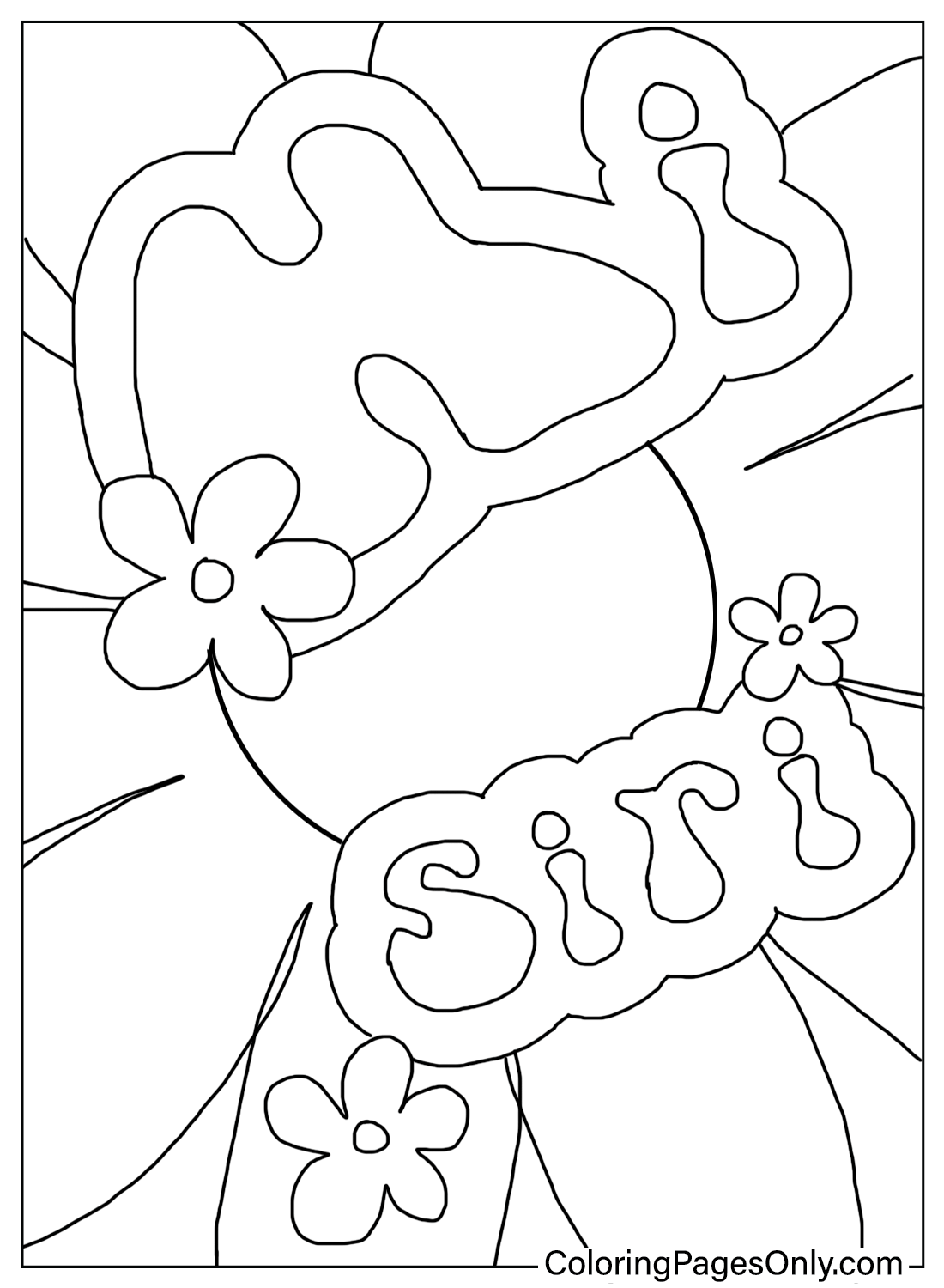 Coloring Page Hippie Hi Siri from Hippie