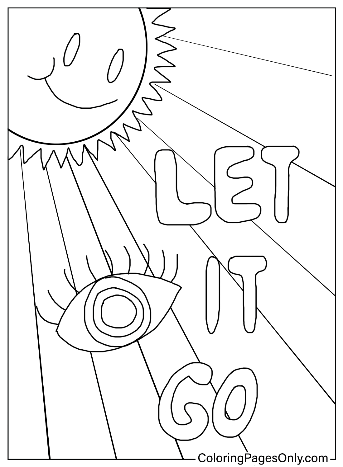 Coloring Page Hippie Let It Go from Hippie