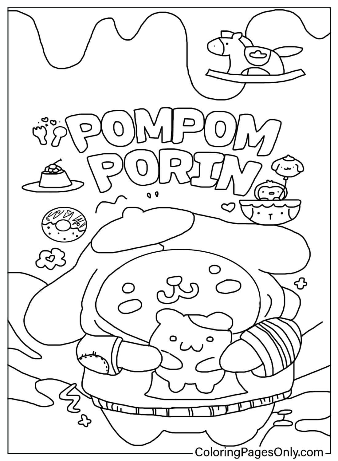 Desenho para colorir Pompompurin para crianças de Pompompurin