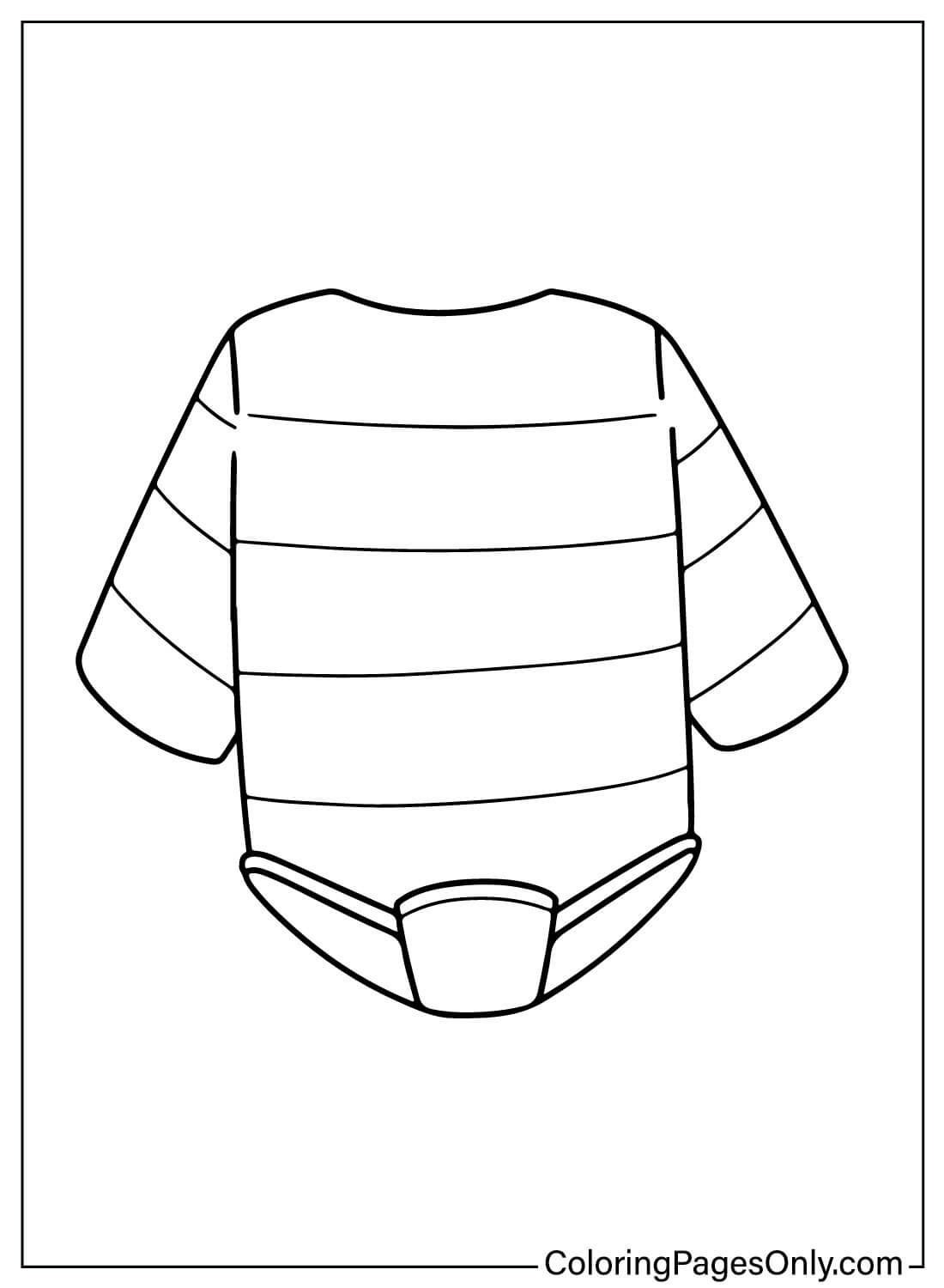 婴儿衣服着色页可打印婴儿衣服
