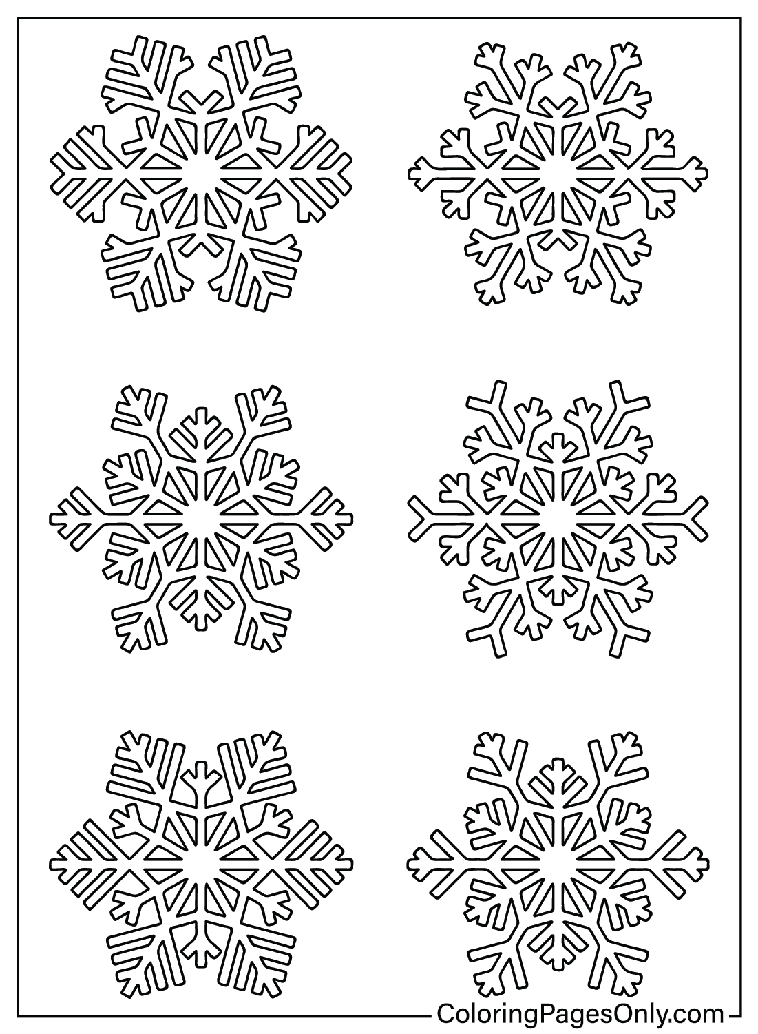 Pagina da colorare Fiocco di neve da Fiocco di neve