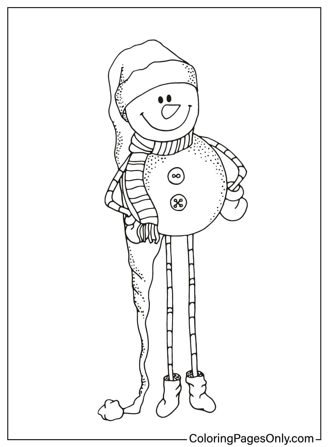 Página para colorir boneco de neve para impressão