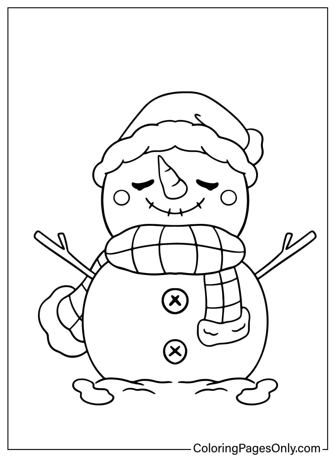 Desenho para colorir boneco de neve