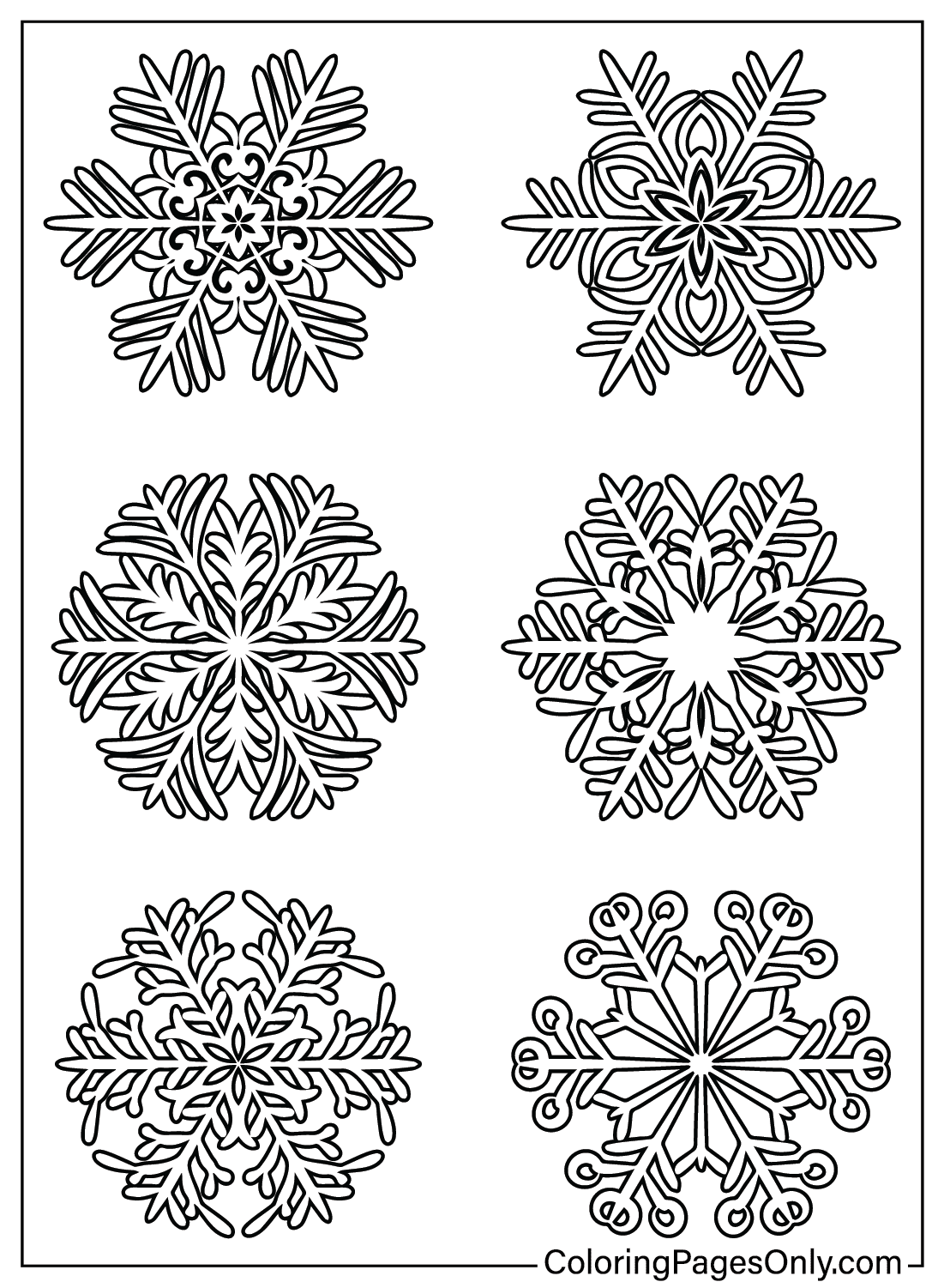 Disegni da colorare di fiocchi di neve da Snowflake