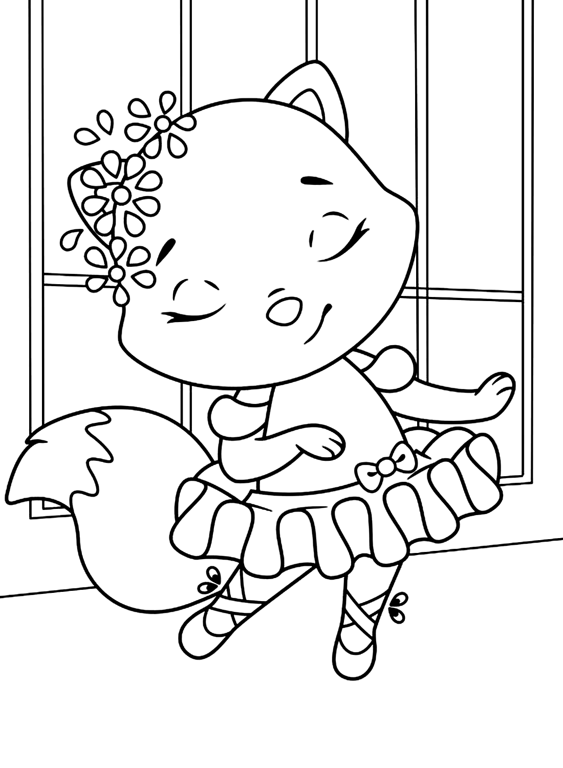 Coloring Sheet of Adorable Ballerina Coloring Page